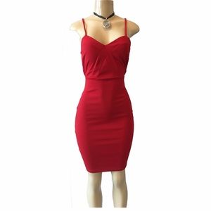 Windsor SASSY STRAPS CREPE MID length dress